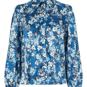 Dea Kudibal - SiomaDEA-Shirt with balloon sleeves - Floret Ocean