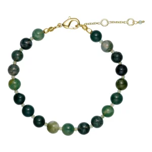 Pure By Nat - Estelle Ædelstens Armbånd - Guldbelagt grøn