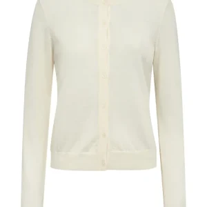 IVY-Essex Langærmet Cardigan med O-hals - Ecru